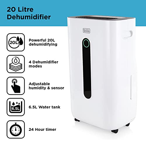 Extra Large High Performance 20 Litre Dehumidifier BLACK