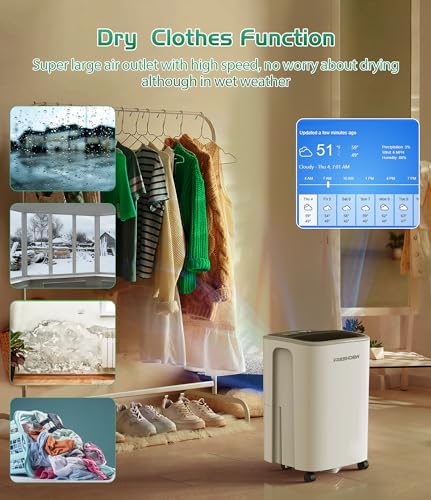 12L/Day Dehumidifier, FRESHDEW Dehumidifiers