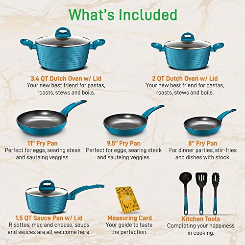 Nutrichef 12-Piece Nonstick Kitchen Cookware Set