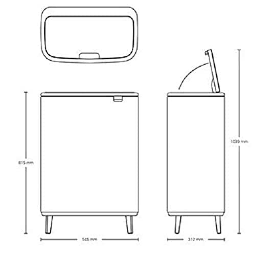 Brabantia Bo Touch Bin Hi - Matt Black Waste/Recycling Kitchen Bin