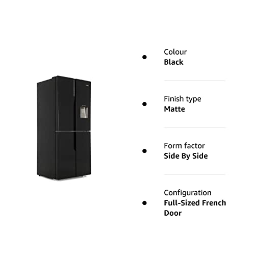 Hisense 431 Litre American Fridge Freezer - Black