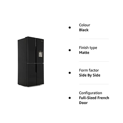 Hisense 431 Litre American Fridge Freezer - Black