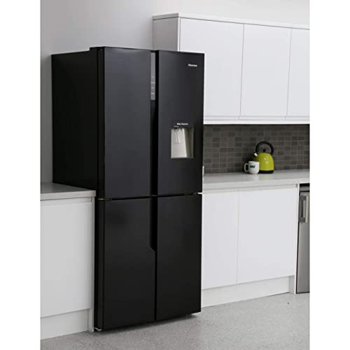 Hisense 431 Litre American Fridge Freezer - Black