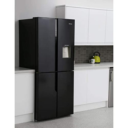 Hisense 431 Litre American Fridge Freezer - Black
