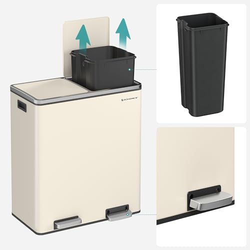 SONGMICS Dual Rubbish Bin Recycling Bin