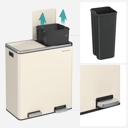 SONGMICS Dual Rubbish Bin Recycling Bin