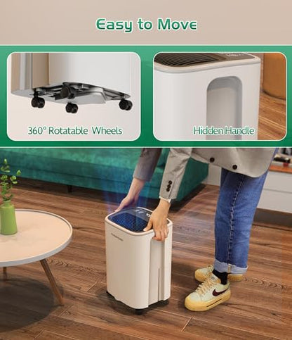 12L/Day Dehumidifier, FRESHDEW Dehumidifiers