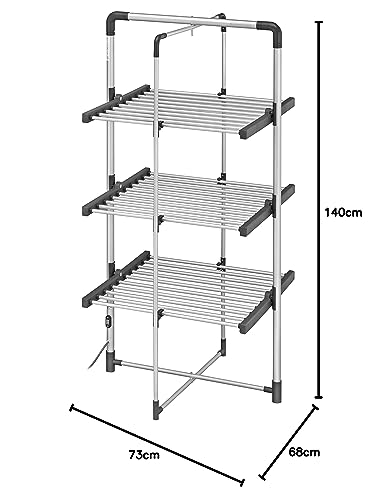 3-Tier Heated Clothes Airer Aluminium BLACK+DECKER 63099