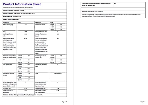 Hoover H-Wash 300 H3W492DE Free Standing Washing Machine