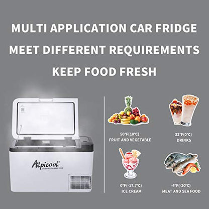 Alpicool K25 25 Liter Portable Car Fridge Freezer 12/24V