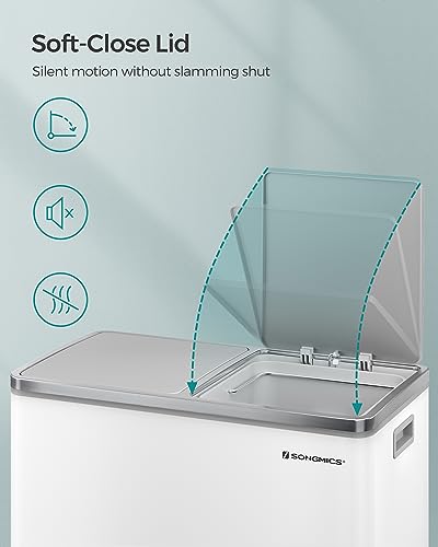 SONGMICS Dual Rubbish Bin, 2 x 30L Recycling Bin