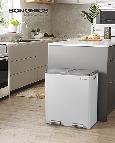 SONGMICS Dual Rubbish Bin, 2 x 30L Recycling Bin