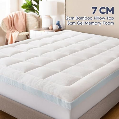 ELEMUSE Dual-layer Memory Foam Mattress Topper