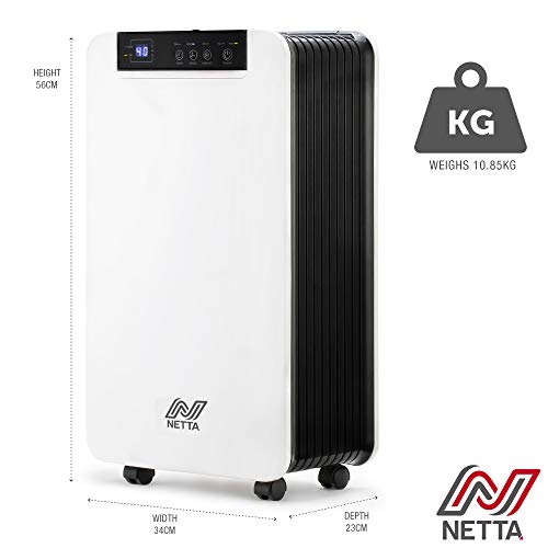 NETTA 12L/Day Low Energy Dehumidifier - Digital Control Panel