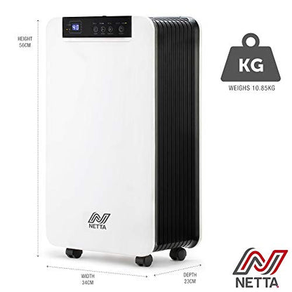 NETTA 12L/Day Low Energy Dehumidifier - Digital Control Panel