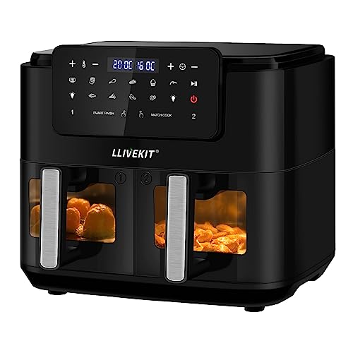 LLIVEKITDigital Dual Zone Oil Free Air Fryer 9L Large for Family