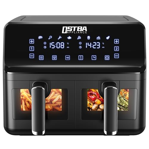 OSTBA Dual Air Fryer, 4+4L Dual Zone Air Fryer