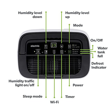 electriQ 12 Litre Smart WIFI Dehumidifier