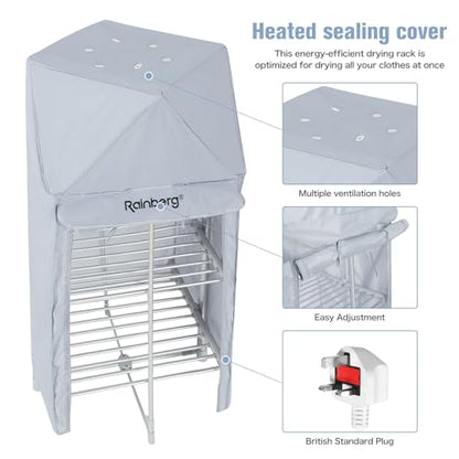 Rainberg Heated Clothes Airer, 3-Tier clothes airer