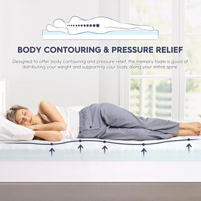 ELEMUSE Dual-layer Memory Foam Mattress Topper