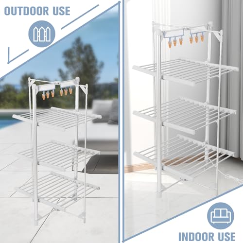 Rainberg Heated Clothes Airer, 3-Tier clothes airer
