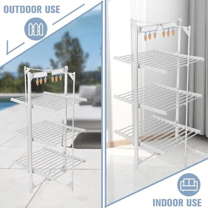 Rainberg Heated Clothes Airer, 3-Tier clothes airer