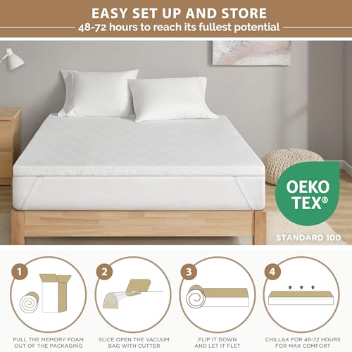 Degrees of Comfort 2 Inch Thick Memory Foam Mattress Topper