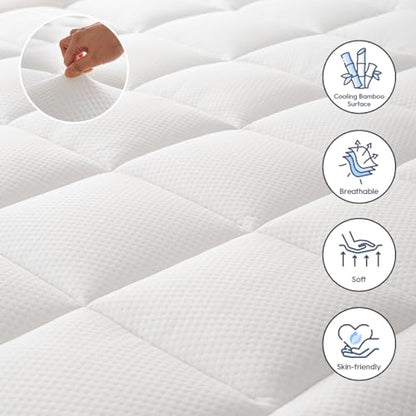 ELEMUSE 4 Inch Memory Foam Mattress Topper Single Bed