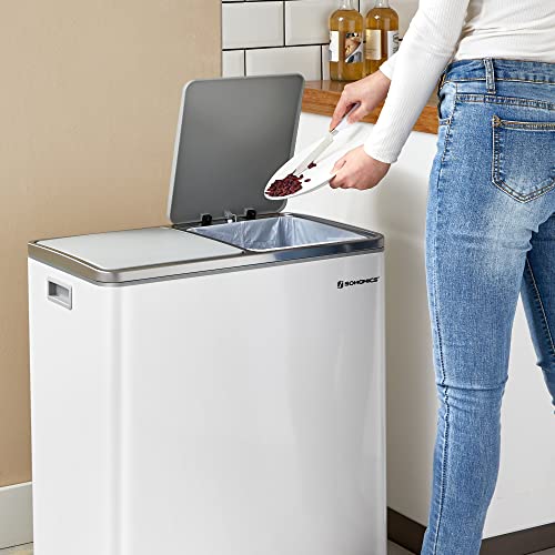 SONGMICS Dual Rubbish Bin, 2 x 30L Recycling Bin