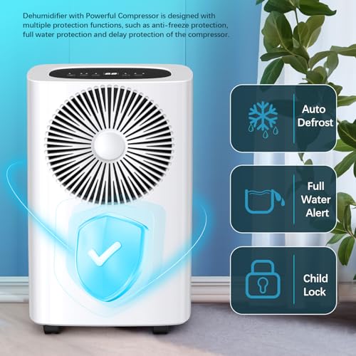 10L/Day Dehumidifiers for Home,Compressor Dehumidifier