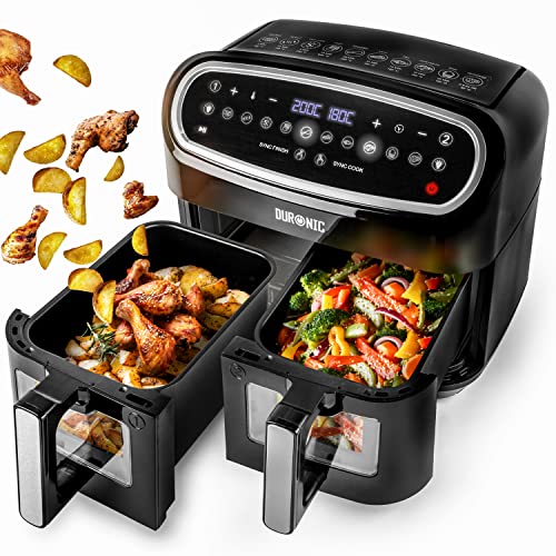 Duronic Air Fryer AF24, 9L Large Dual Zone