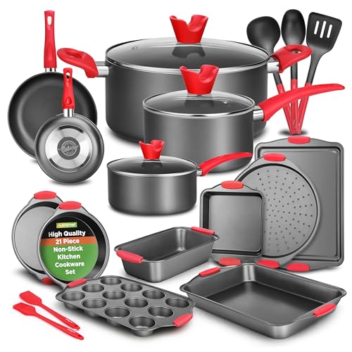 NutriChef 21-Piece Nonstick Cookware Set