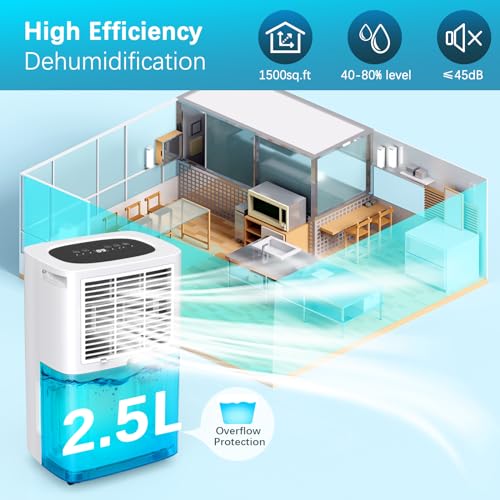 10L/Day Dehumidifiers for Home,Compressor Dehumidifier