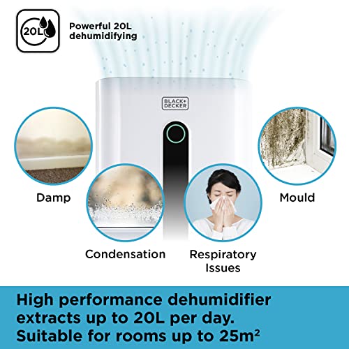 Extra Large High Performance 20 Litre Dehumidifier BLACK