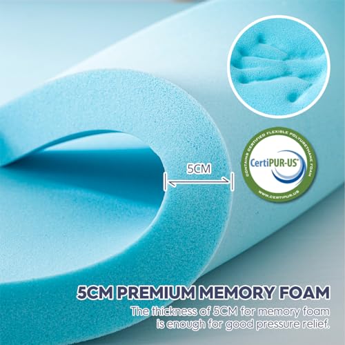ELEMUSE Dual-layer Memory Foam Mattress Topper