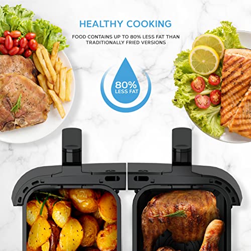 Devology Double Air Fryer, 9L, 2x4.5L Dual Zone