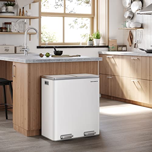 SONGMICS Dual Rubbish Bin, 2 x 30L Recycling Bin