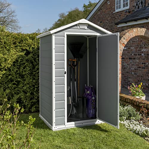 Keter Manor Outdoor Garden Storage Shed, Grey, 4 x 3 ft