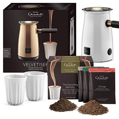 Hotel Chocolat Velvetiser Hot Chocolate Machine Complete Starter Kit, White