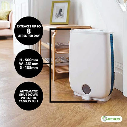 Meaco 8L/Day Dehumidifier for Home DD8L