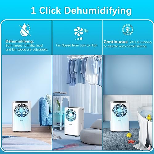 10L/Day Dehumidifiers for Home,Compressor Dehumidifier
