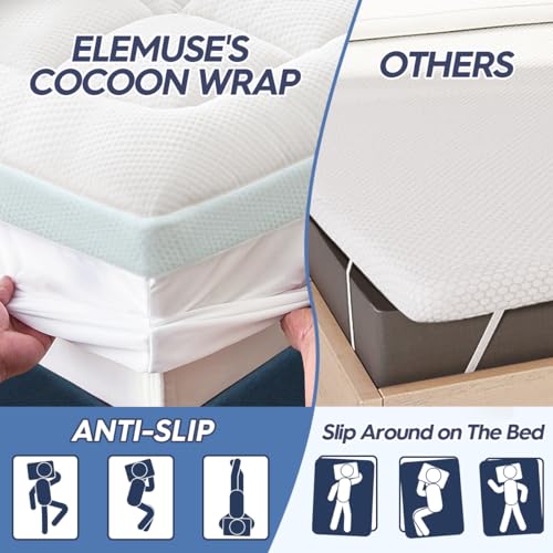 ELEMUSE Dual-layer Memory Foam Mattress Topper