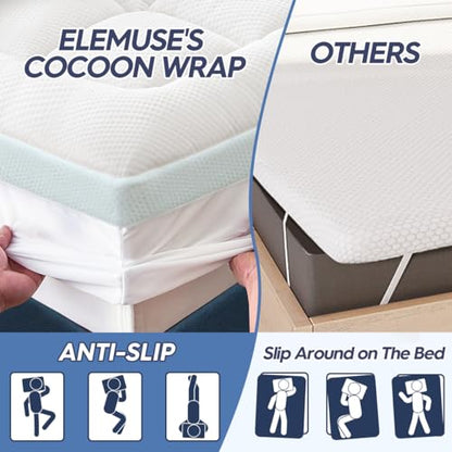 ELEMUSE Dual-layer Memory Foam Mattress Topper