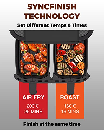 Air Fryer with 2 Baskets 7.6L, JOYAMI Dual Basket AirFryer
