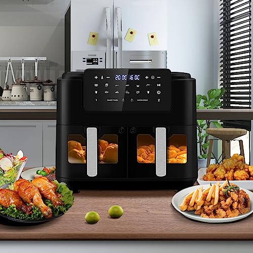 LLIVEKITDigital Dual Zone Oil Free Air Fryer 9L Large for Family
