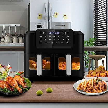 LLIVEKITDigital Dual Zone Oil Free Air Fryer 9L Large for Family