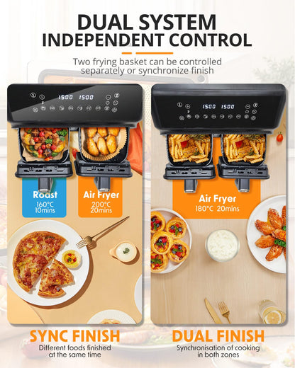 JR JUMIAR Dual Zone Digital Air Fryer 9L