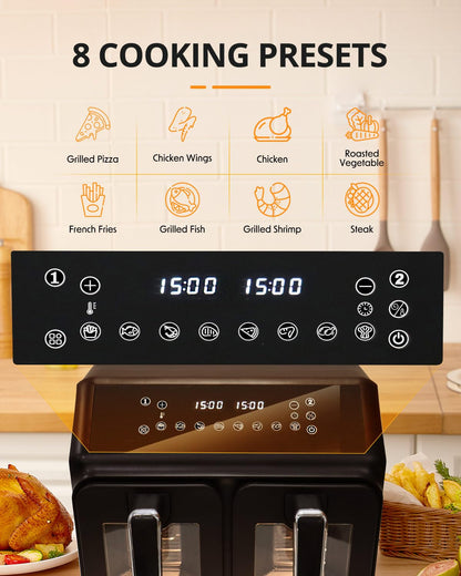 JR JUMIAR Dual Zone Digital Air Fryer 9L