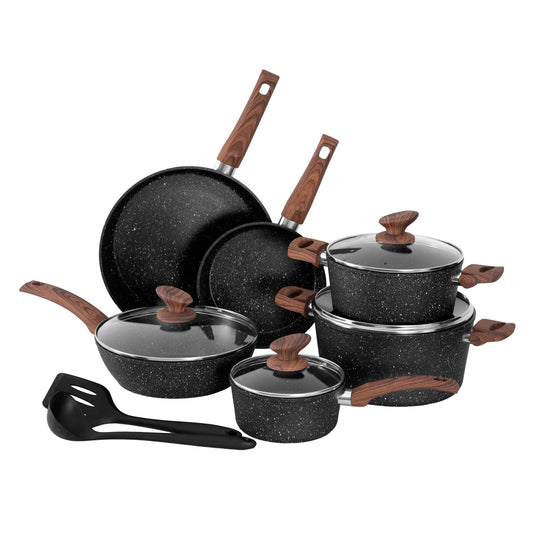 DishDelight 12 Piece Non-Stick Pots and Pans Set