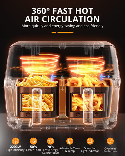 JR JUMIAR Dual Zone Digital Air Fryer 9L